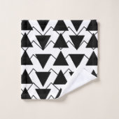 Triangle noir et blanc Chevron Stripes (Gant de toilette)