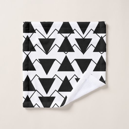 Triangle noir et blanc Chevron Stripes (Gant de toilette)