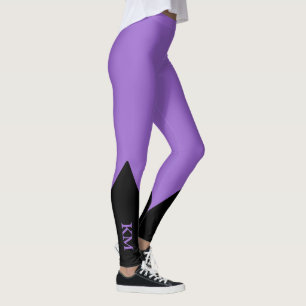 Triangle noir Initiale Leggings d'améthyste