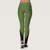 Triangle noir | Initiale | Leggings vert olive (Dos)