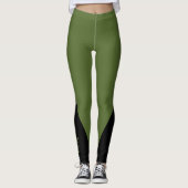 Triangle noir | Initiale | Leggings vert olive (Devant)