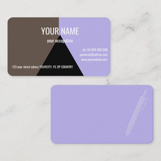 TRIANGLE NOIR Standard, Carte de visite 3,5 pouces (Devant / Derrière)