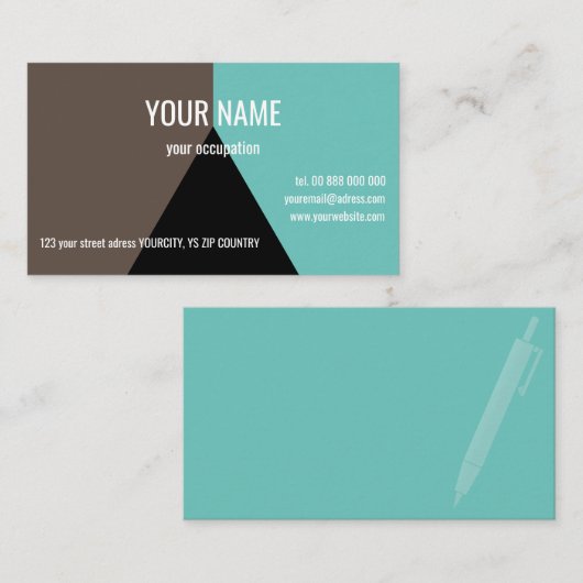 TRIANGLE NOIR Standard, Carte de visite 3,5 pouces (Devant / Derrière)