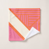 Triangle rayures en rose, orange et crème (Gant de toilette)