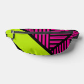Triangle rayures en vert citron, rose chaud et noi (Poser)