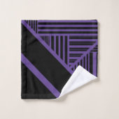 Triangle rayures en violet et noir (Gant de toilette)