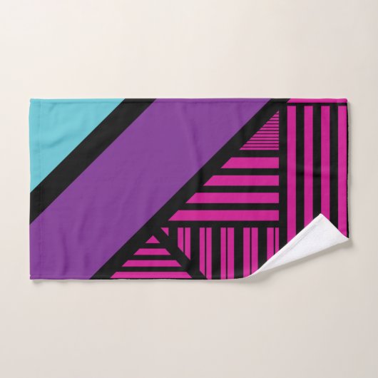 Triangle - rose, pourpre, bleu et noir (Serviette à main)