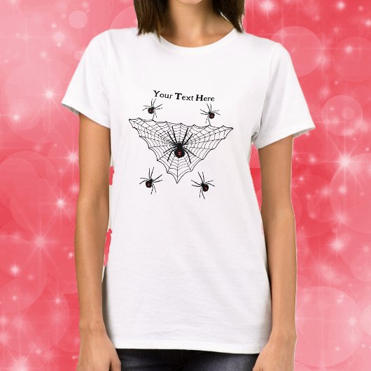 Triangle shaped Spider Web With Black Widow Spider T-shirt