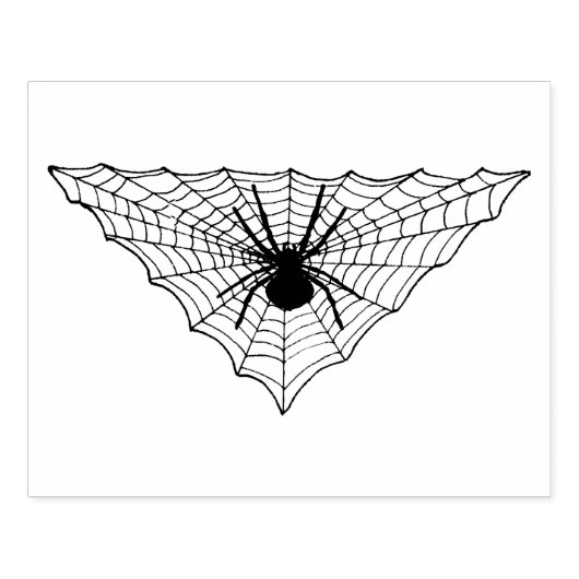 Triangle Shaped Web with big Spider for Halloween Rubberstempel (Afrduk)