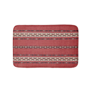 Triangle Stripe Kilim II Red Black White Badmat