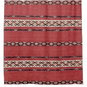 Triangle Stripe Kilim II Red Black White  Douchegordijn (Voorkant)
