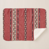 Triangle Stripe Kilim II Red Black White Sherpa Deken (Voorkant (horizontaal))