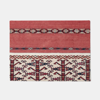 Triangle Stripe Kilim III Red Black White  Deurmat