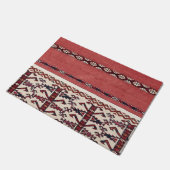 Triangle Stripe Kilim III Red Black White Deurmat (Schuin)