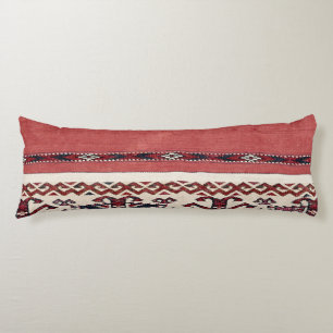 Triangle Stripe Kilim III Red Black White  Lichaamskussen