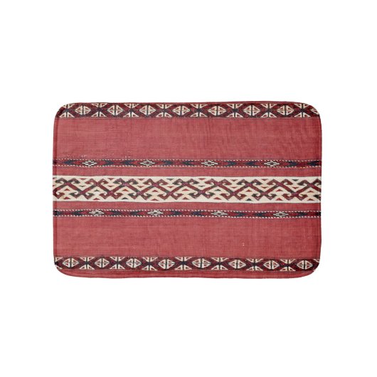 Triangle Stripe Kilim IV Red Black White Badmat (Voorkant)