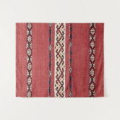 Triangle Stripe Kilim IV Red Black White Wandkleed (Voorkant (horizontaal))