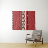 Triangle Stripe Kilim Red Black White Wandkleed (In Situ (horizontaal))