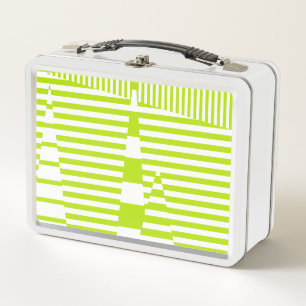 Triangle Stripes - Lime Green en White
