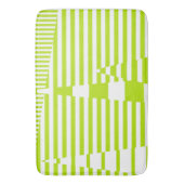 Triangle Stripes - Lime Green en White Badmat (Voorkant Verticaal)