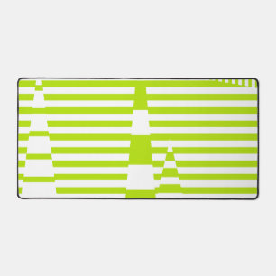 Triangle Stripes - Lime Green en White Bureaumat