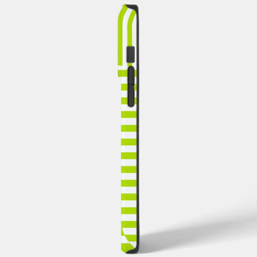 Triangle Stripes - Lime Green en White Case-Mate iPhone Case (Achterkant / Links)