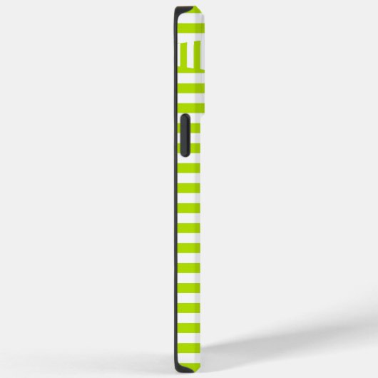 Triangle Stripes - Lime Green en White Case-Mate iPhone Case (Achterkant / Rechts)