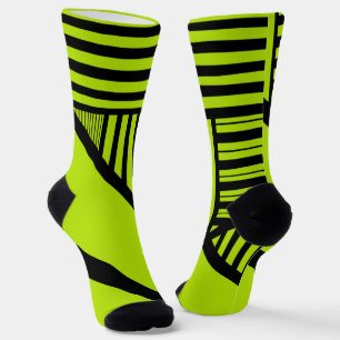 Triangle Stripes - Lime Green Sokken