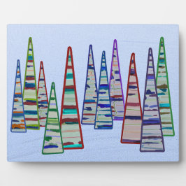 Triangle Tree Forest Tabletop Plaque with Easel Fotoplaat