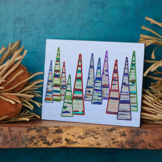 Triangle Tree Forest Tabletop Plaque with Easel Fotoplaat