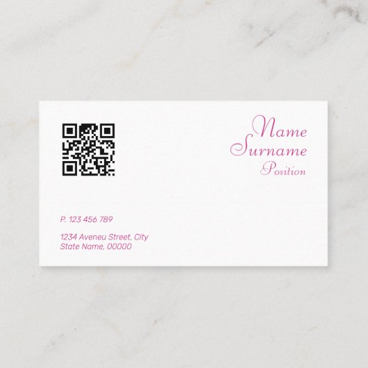 Triangle turquoise fuchsia QR Carte de visite (Dos)