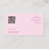 Triangle turquoise fuchsia rose Carte de visite QR (Dos)