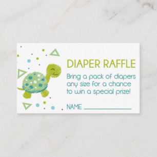Triangle Turtle Diaper Raffle Ticket Informatiekaartje