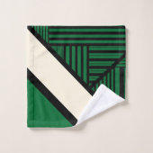 Triangle - Vert, Crème et Noir (Gant de toilette)