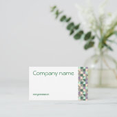 Triangle vert turquoise beige QR Carte de visite (Debout devant)