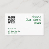 Triangle vert turquoise beige QR Carte de visite (Dos)