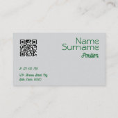 Triangle vert turquoise gris Carte de visite QR (Dos)