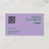Triangle vert turquoise lavande QR Carte de visite (Dos)