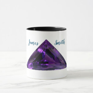 Triangle Violet Amethyst café Mug Avec Votre Nom