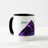 Triangle Violet Amethyst café Mug Avec Votre Nom (Devant gauche)