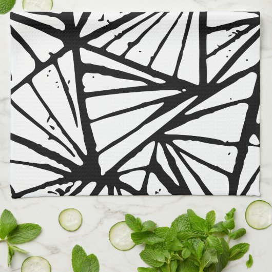 Triangles Abstraits Lino Imprimer Serviettes de cu (Plié)