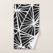 Triangles Abstraits noir et blanc Impression Lino (Serviette à main)