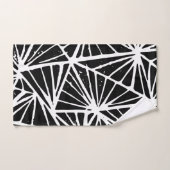 Triangles Abstraits noir et blanc Impression Lino (Serviette à main)