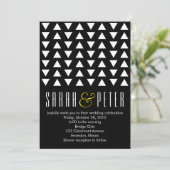 Triangles accent jaune Faire-part de mariage moder (Debout devant)