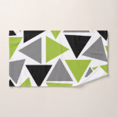 Triangles aléatoires Lime Vert gris noir blanc (Serviette à main)