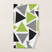 Triangles aléatoires vert citron gris noir blanc (Serviette à main)