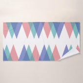 Triangles bleu et corail (Serviette de bain)