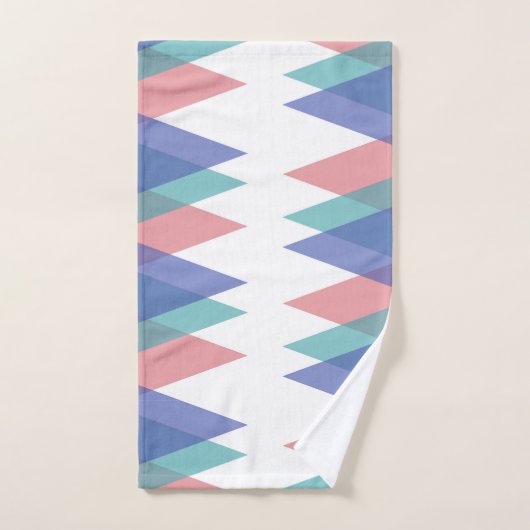 Triangles bleu et corail (Serviette à main)