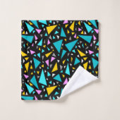 Triangles bleu jaune couleurs sur arrière - plan n (Gant de toilette)