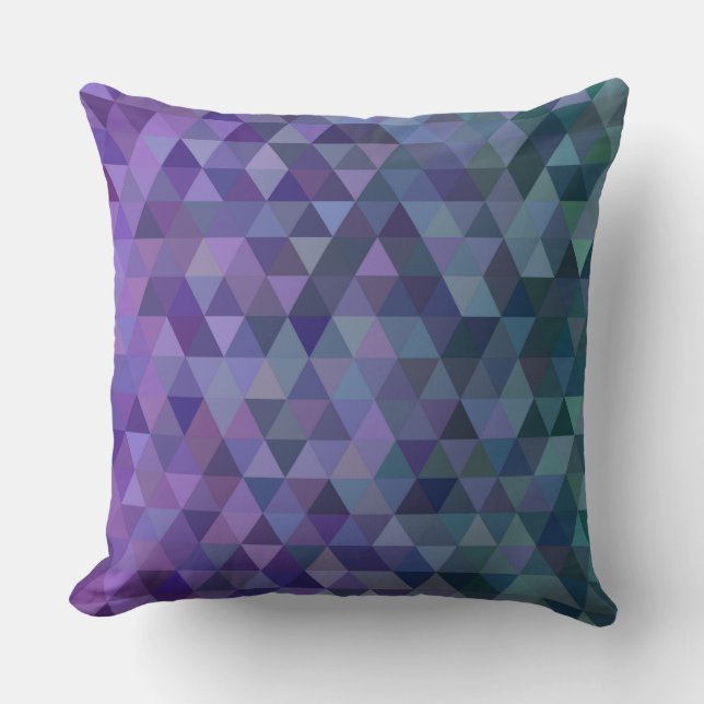 triangles bleu violet coussin extérieur (Recto)